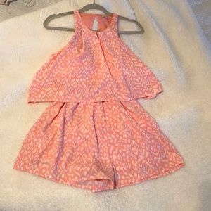 Gianni Bini GB Pink & White print Romper